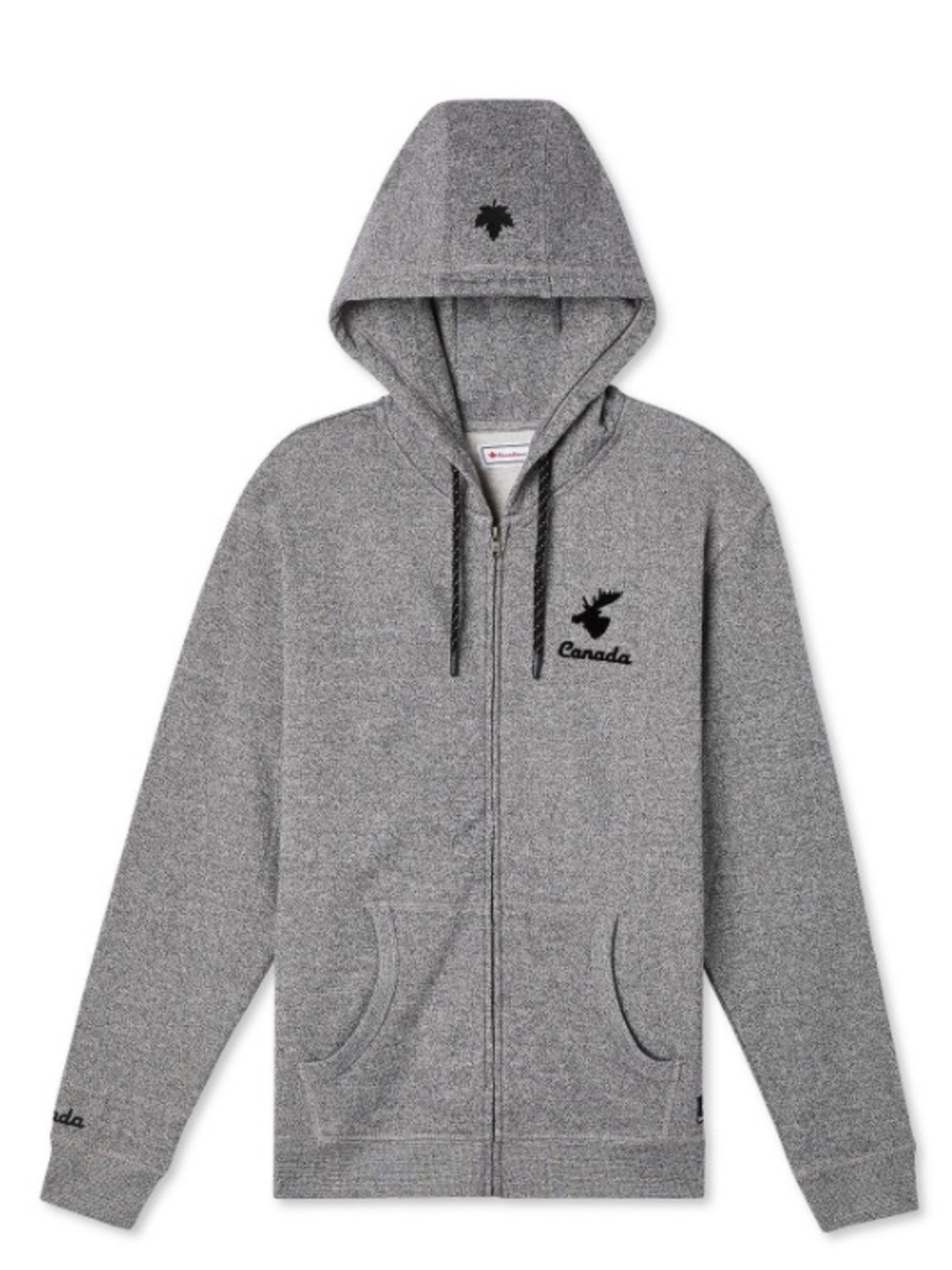 Canadiana 🇨🇦 Moose Gray Zip Hoodie